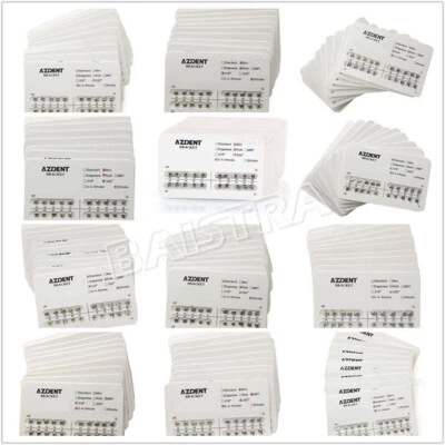 AZDENT Dental Orthodontic Brackets Metal Braces Mesh Bases Roth/MBT 022 018 Hook
