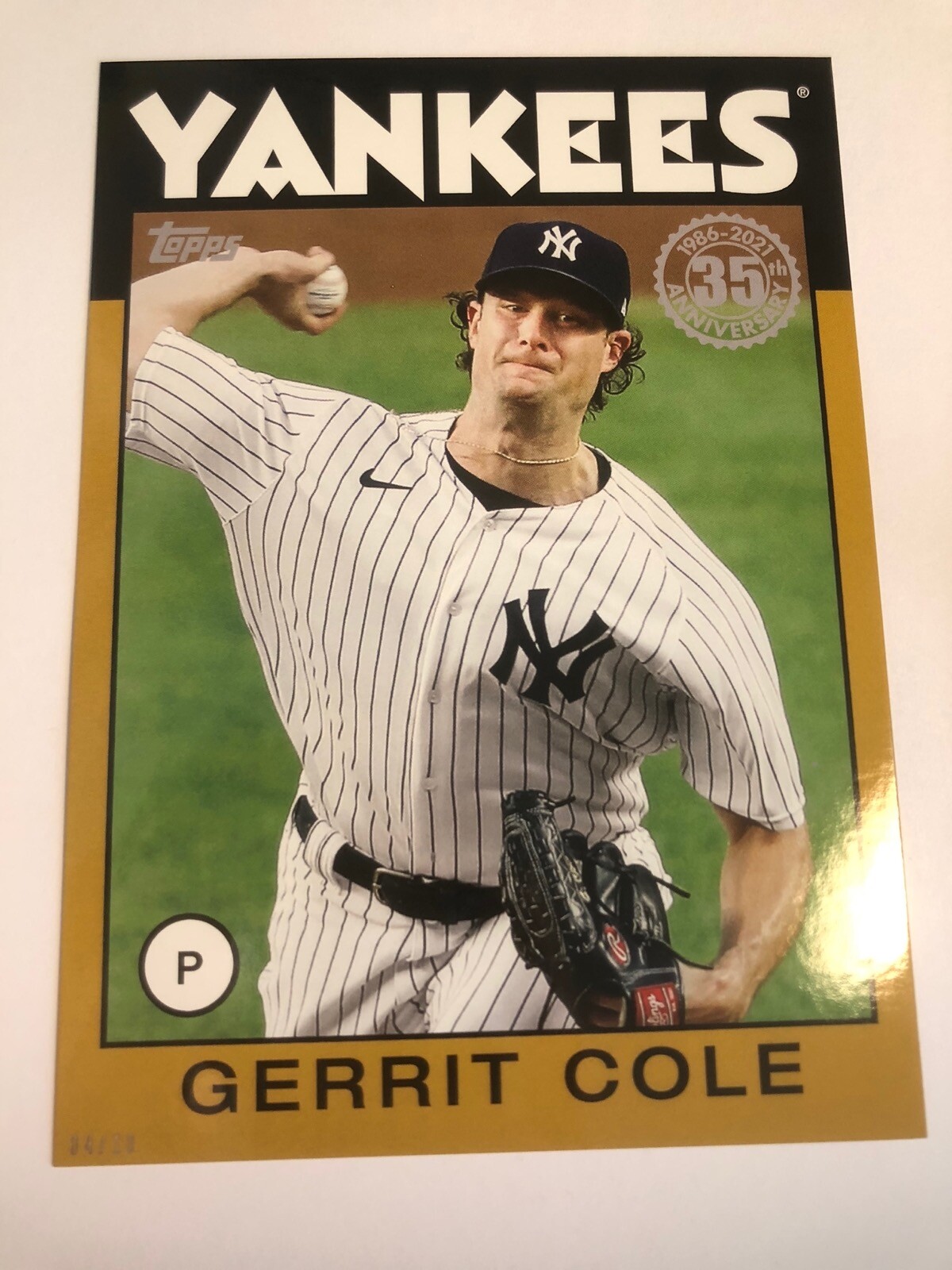 2021 Topps 1986 Parallel Jumbo 5x7 Gerrit Cole Yankees 86B-5 04/10