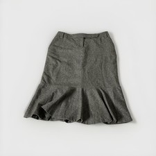 Ted Baker Trumpet Herringbone Wool Blend Skirt Size 3 Grey