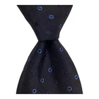 HUGO BOSS Men's Wool/Silk Necktie 58 3/8 x 3 1/2 ITALY Designer CIRCLES Blue EUC