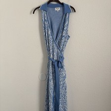 Diane Von Furstenberg x Target Size XXL Blue Printed Sleeveless Wrap Dress