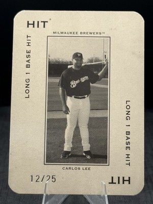 2005 Donruss Throwback Threads Polo Grounds Hit #PG-79 Carlos Lee /25 Brewers