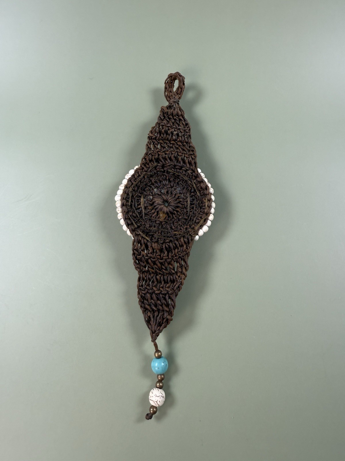 Handmade Macramé Bracelet with Large Turquoise Co… - image 8