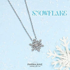 Retired Park Lane, Silver SNOWFLAKE, with Pave Cubic Zirconia Pendant Retail $68