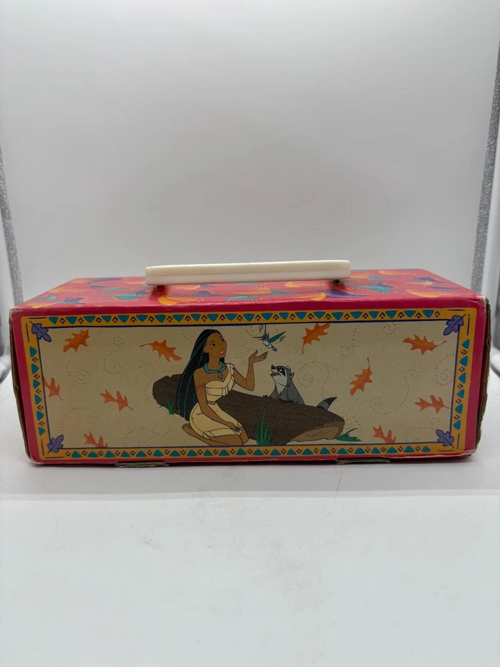 Caja organizadora de almacenamiento vintage Disney Pocahontas 6 cajones asa de transporte Foto 3 de 4