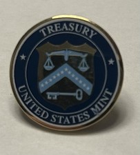 United States Mint Treasury - Vintage Lapel Hat Tie Logo Pin Souvenir