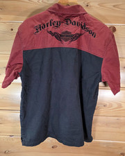 Harley Davidson Mechanic Tribal Work Shirt Men Large Button Up Motorcycle Biker
