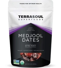 Organic Medjool Dates 2 Lbs - Chewy Texture Sweet Caramel Flavor