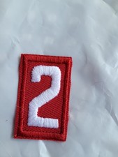 Number 2 Red & White Patch White Plastic Back...