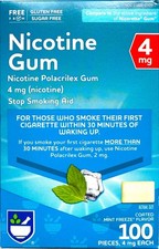 Rite Aid Nicotine Gum Ice Mint 4Mg Ea 100 Count Sugar Free Exp 09/2026