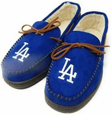 MLB Los Angeles Dodgers Men's Color Moccasin Hard Rubber Slippers