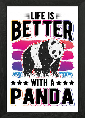 Panda Geschenk Bambus Panda gerahmt Wandbild Poster Leinwanddruck Bild
