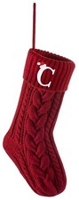 Personalized Christmas Stockings with Initials, 18 Inches Xmas Letter C Red