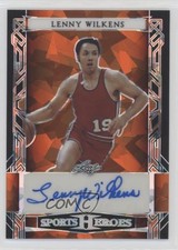 2024 Leaf Metal Sports Heroes Orange Crystals 2/3 Lenny Wilkens Auto HOF v9t