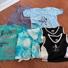 BUNDLE of 6 Lot Black Blue Purple Girl's Children's Kid's Multi Sizes T-shirt