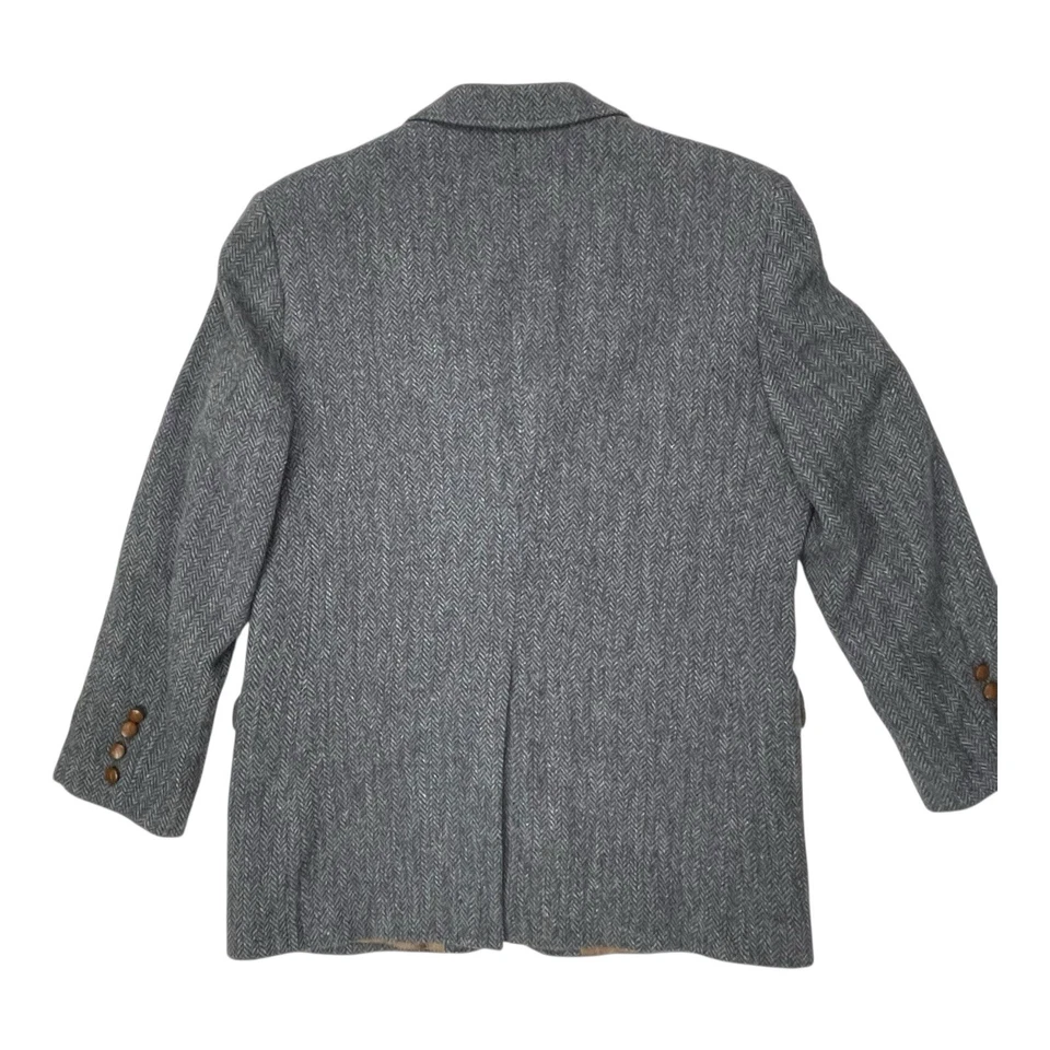 Blazer Harris Tweed Orvis Gossamer Para Hombres Gris Espiga 100% Lana Chaqueta 42R Foto 3 de 4
