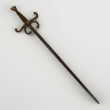 Antique Brass-Hilt Decorative sword-Ornate Curled Quillons-Victorian Style