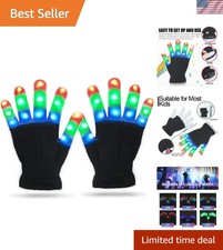 Playful LED Finger Gloves - 3 Colors  6 Modes for Exciting Kids' Fun 4-8 