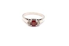 Sterling Silver 925 Garnet CZ Ring Size 8.75