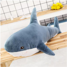 80CM Giant Shark Plush Toy Soft Stuffed Animal Pillow
