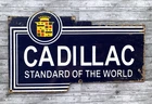 VINTAGE 15x9" CADILLAC SERVICE PORCELAIN SALES DEALERSHIP GAS STATION OIL SIGN