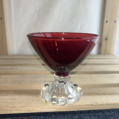 Vintage Kristall Anchor Hocking Rubinrot Boopie Sherbet Glas