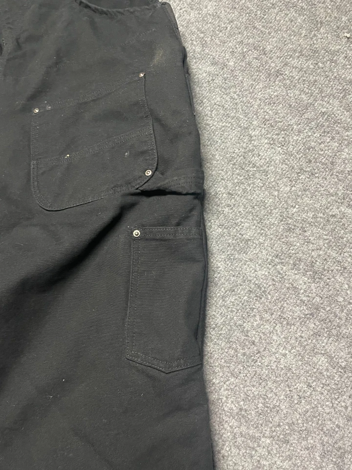 Mono con tirantes Carhartt doble rodilla para hombre grande alto negro aislado suelto 104031 Foto 3 de 4