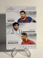 MESSI * RONALDO * MARADONA "TRIPLE EDITION" 2024 SPECIAL RELEASE SOCCER CARD