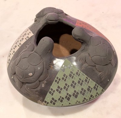 Vintage Jose Quezada Turtles Pottery (Mata Ortiz, Juan Quezada Celado Relative)