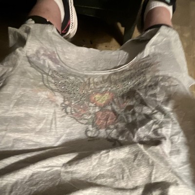 Ladies Harley-Davidson Austin Texas Cowboy T-Shirt Heather Gray Size XL heart,
