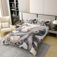 Octopus Comforter Cover Tentacles Bedding Set Sea Animal Duvet Cover Tie Dye ...