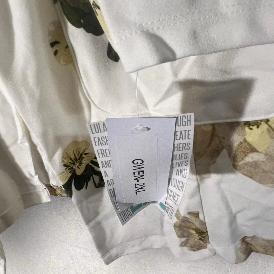 Blazer Lularoe 2XL Gwen Relajado Blanco Floral Nuevo con Etiquetas Foto 3 de 4
