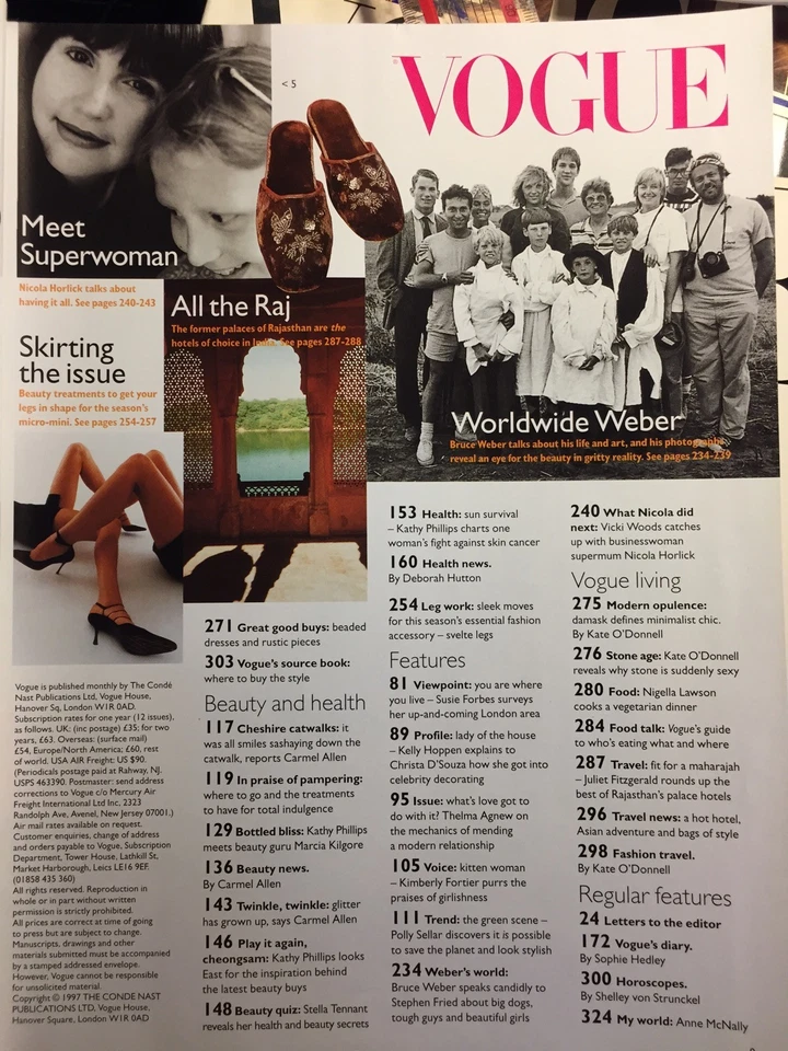 VOGUE MAGAZINE 1997 November 8pg Kate Moss feature FREE GIFT WRAP Fast Disptach - Image 4 of 4