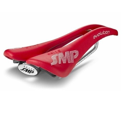 Selle SMP Evolution Bike Saddle | Steel Rail | Road or MTB-Red
