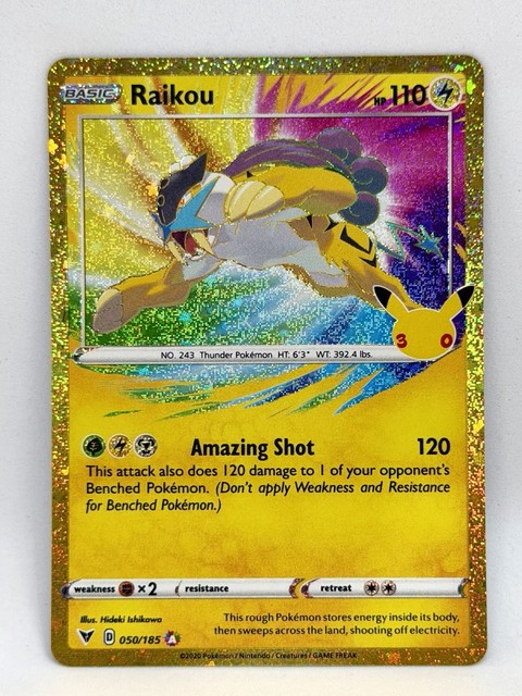 Raikou 50/185 Pokemon - Amazing Rare - Classic Collection - 30th Celebration NM
