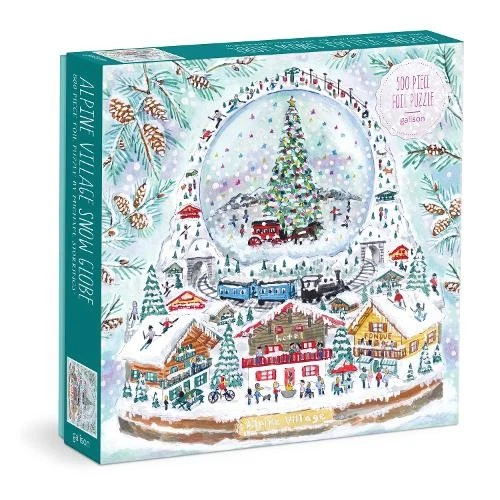GALISON Michael Storrings Alpine Village Snowglobe 500 Piece Foil Puzzle