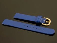Bracelet en Cuir Bracelet Montre Cuir, Cuir de Veau ,Cuir, Nivrel, Bleu, 16 MM