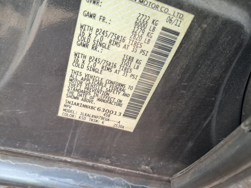 Chassis ECM Body Control BCM 6 Cylinder Crew Cab Fits 09-11 FRONTIER 2646559 Foto 4 de 4