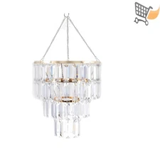 Gold Acrylic Crystal Chandelier Modern Ceiling Pendant Light Fixture for Home