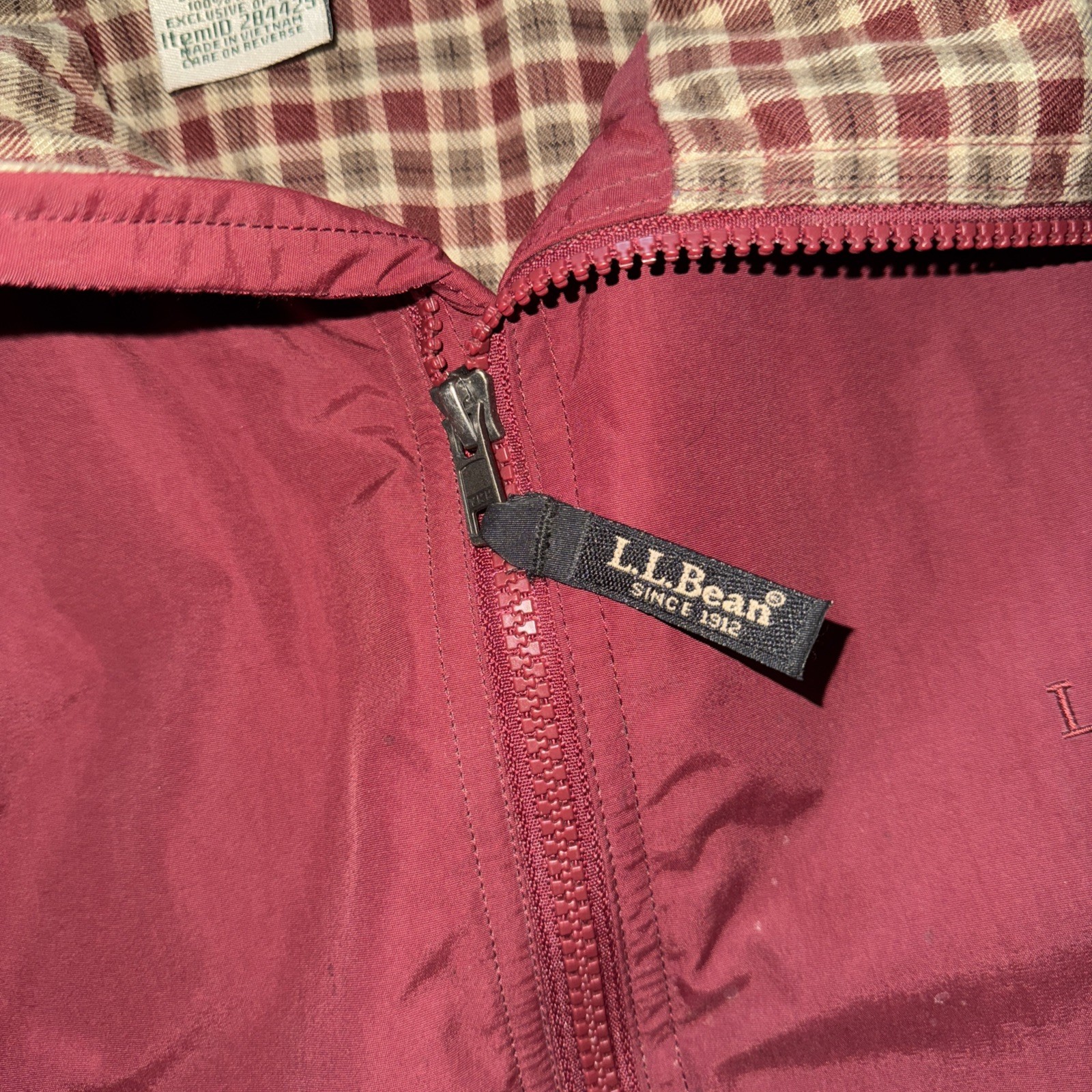 Vintage L. L. Bean Red Maroon Jacket Men’s Size Large Full Zip