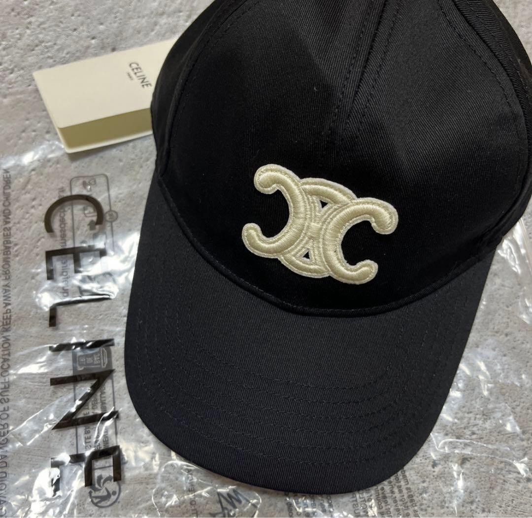 Celine Triomphe Baseball Cap Hat Black image 2