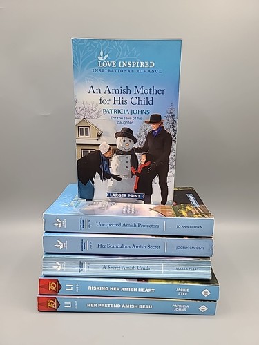 Amish Love Inspired Inspirational Romance Lot of 6 Larger Print Paperback Books - Picture 1 of 15