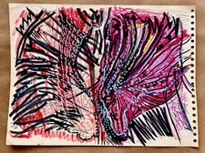 Modern Abstract Painting Graffiti Art Cubism Expressive Raw Original Psychedelic