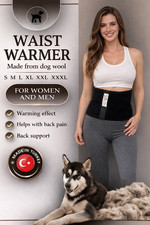 Therapeutic Dog Hair Wool Back Belt Warmer   Stretch Support for Pain Relief Aid