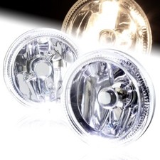 Universal 4 Round Chrome Housing Clear Halo Fog Light Lamps Switchbulbs Kit