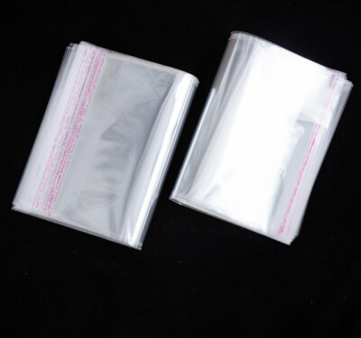 100 Clear Self Adhesive OPP Bags Cellophane Tape Peel Poly Seal Plastic Packing