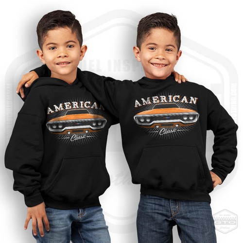 Children's 1971 Plymouth Sattelite American Muscle Car Hoodie - Picture 3 of 20
