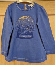 Girls Christmas Sparkly T-Shirt x2 Snow Globe/Deer 3yr 100% Cotton Pumkin Patch