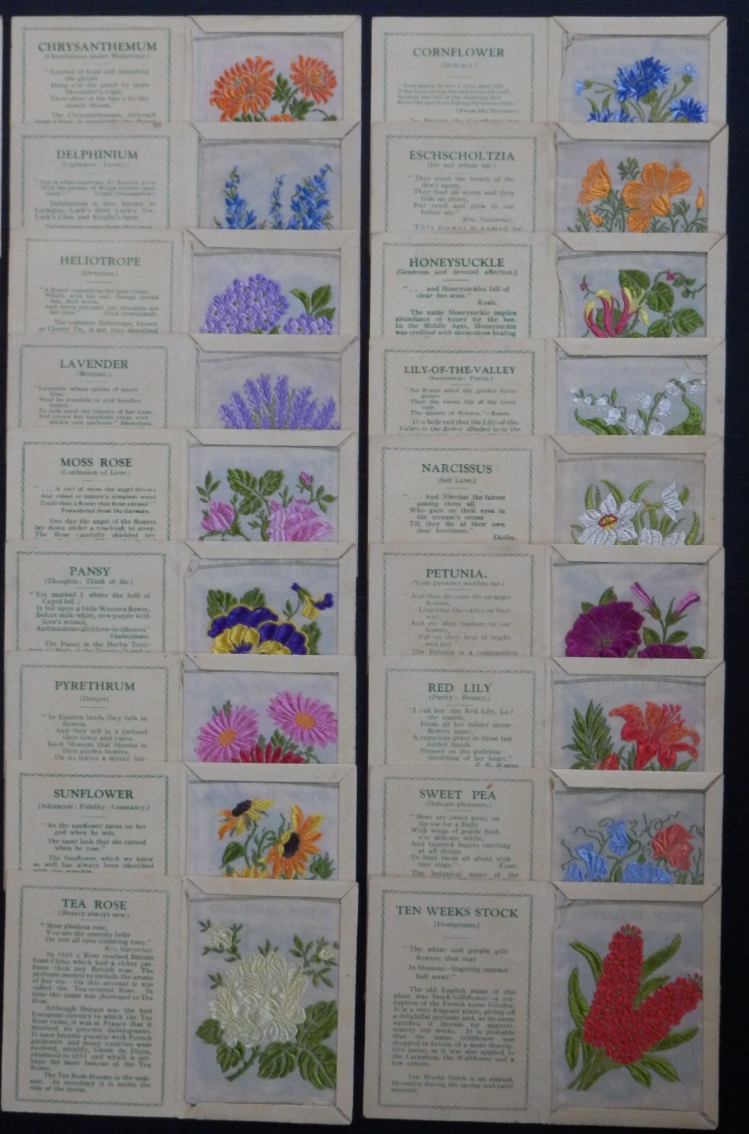 KENSITAS SILK FLOWERS 1st Series Medium 46 x Silks ALL 'MORE' OUTSIDE