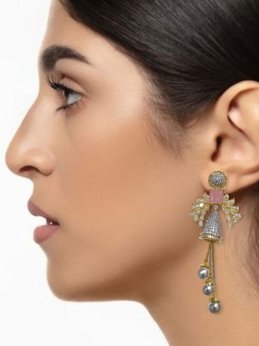 Indian High Quality New Bollywood Style Tradition Fancy Earring Fashion Jewelry - Picture 29 of 52